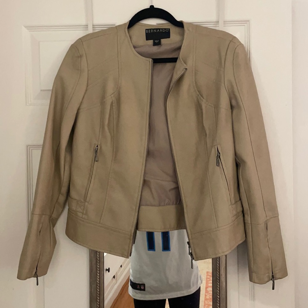 Bernardo Beige Leather Jacket